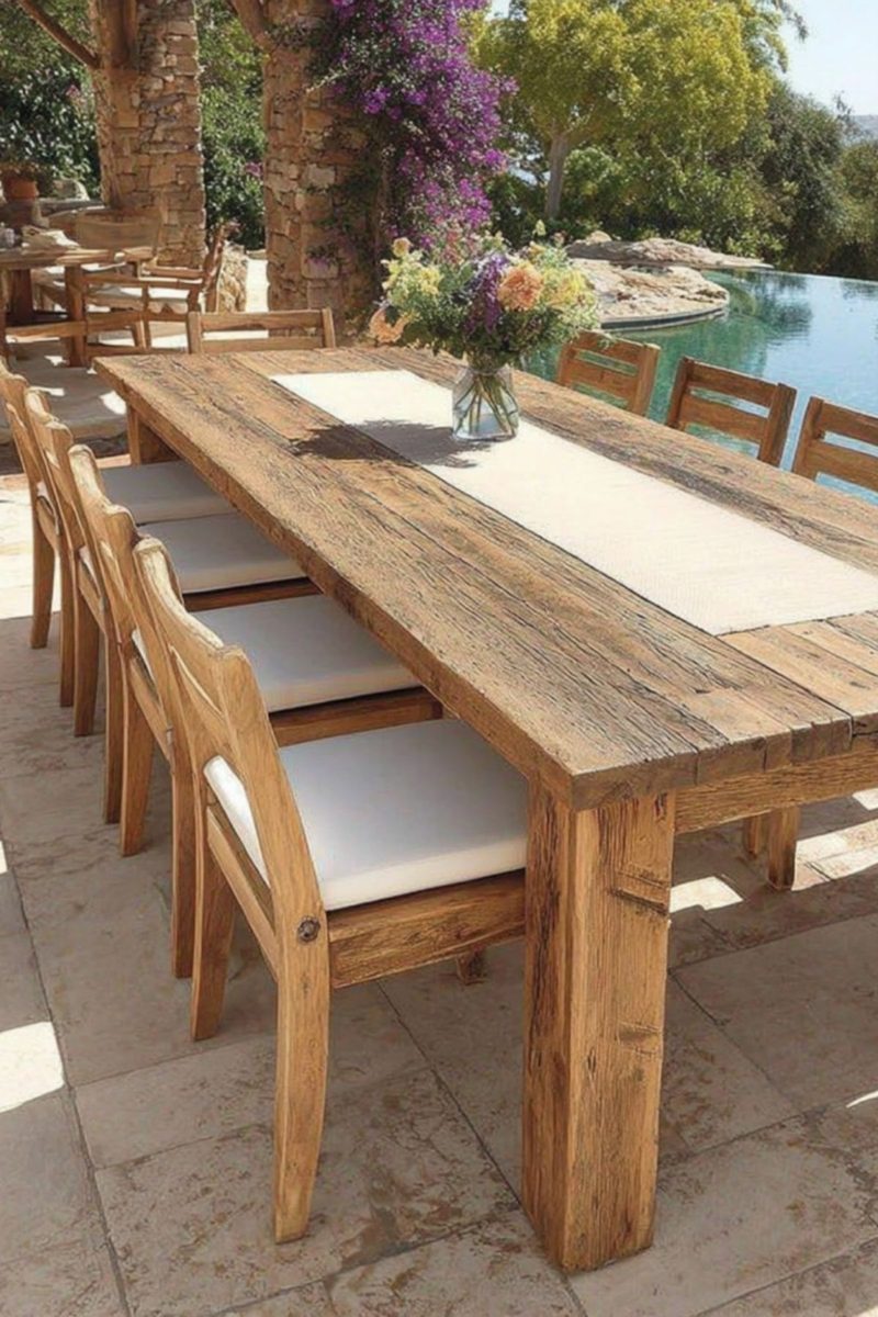 Mesa grande de madera maciza